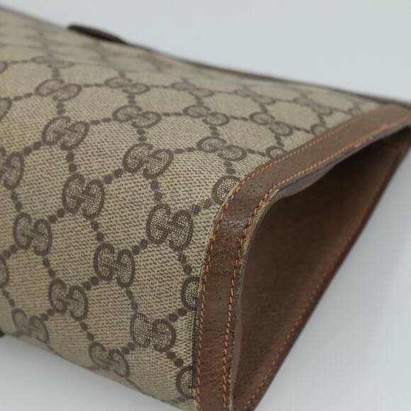 GUCCI GG Supreme Web Sherry Line Clutch Bag Pvc Beige Red 89 01 033 - Picture 15 of 16